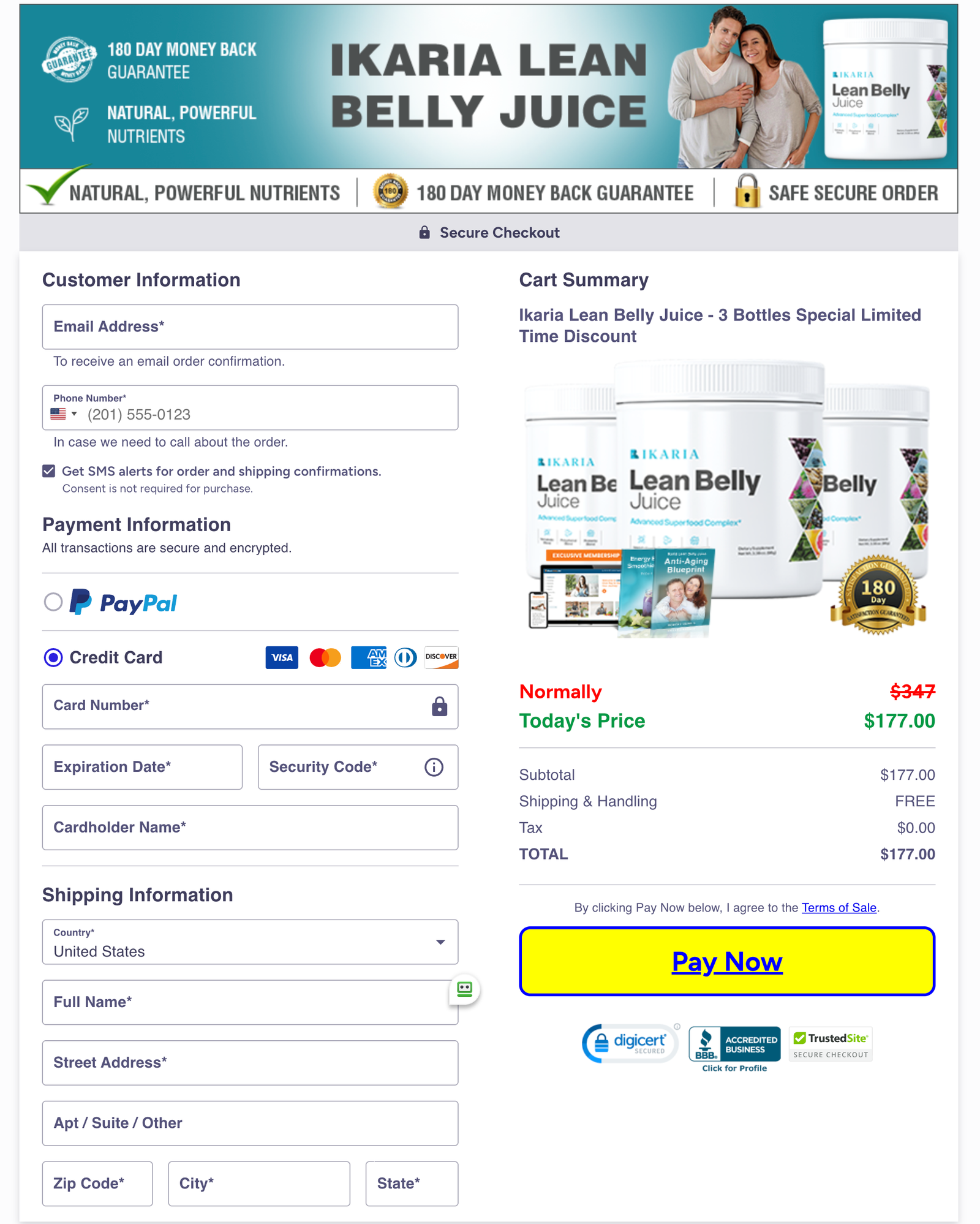 Ikaria Lean Belly Juice Official Website Secure Order Page